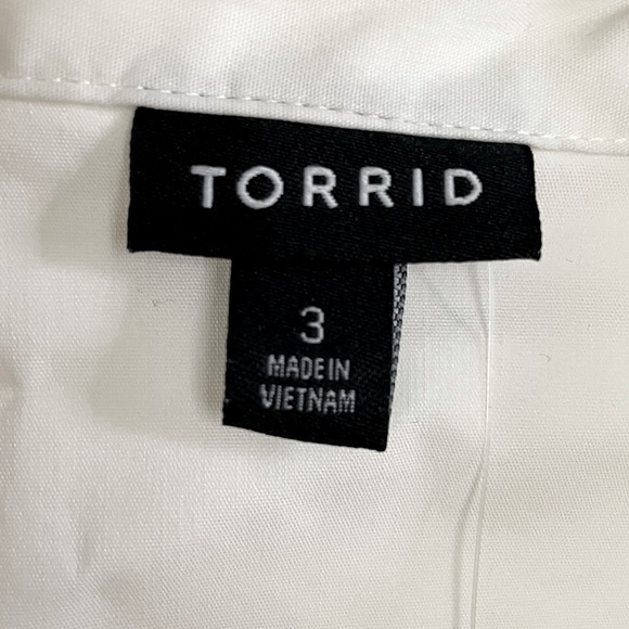 Torrid White Collared Button Down Shirt Cotton Long Sleeve Size 3X - Picture 4 of 11